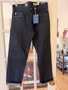Ag Adriano Goldschmied Straight Leg Jeans in Dark Indigo